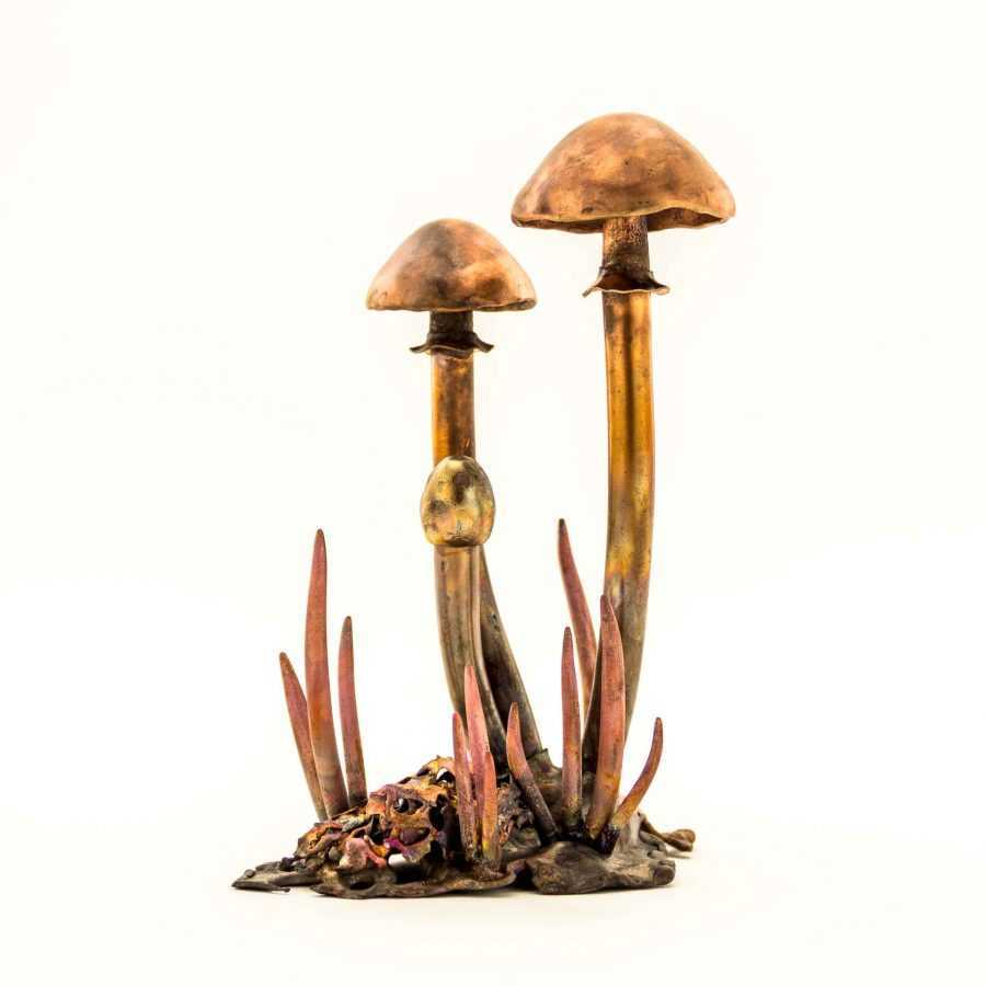 copper mushroom art
