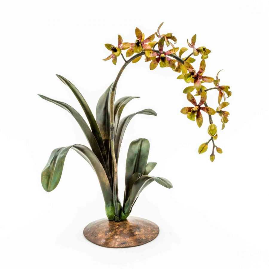 Copper Orchid Sculpture