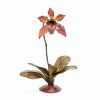 copper cymbidium orchid sculpture